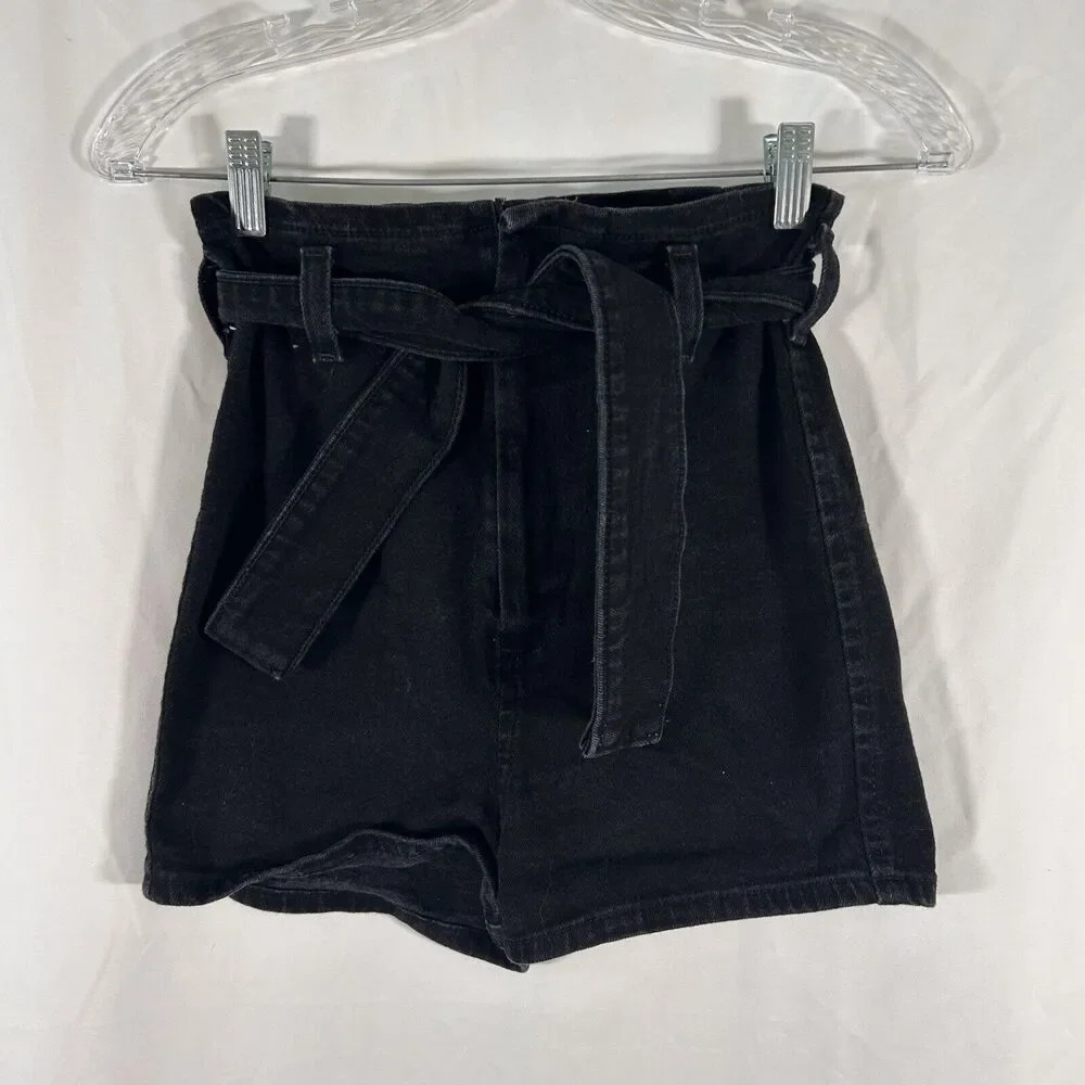 Urban Outfitters BDG Shorts Women's 25 Black Denim Pin Up High Rise Cotton